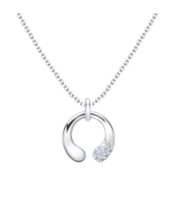 Unique Style With Crystal Silver Necklace SPE-4861